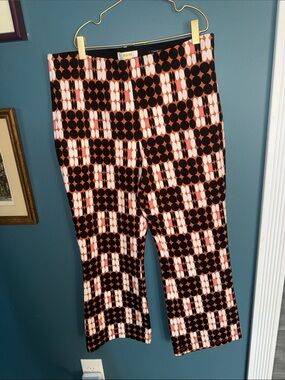 Bold Geometric Dot Print Pants - Black & Pink